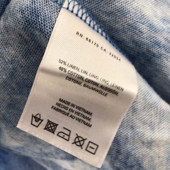 Anthropologie Meadow Rue pullover top medium blue linen watercolor floral spring - Picture 8 of 11